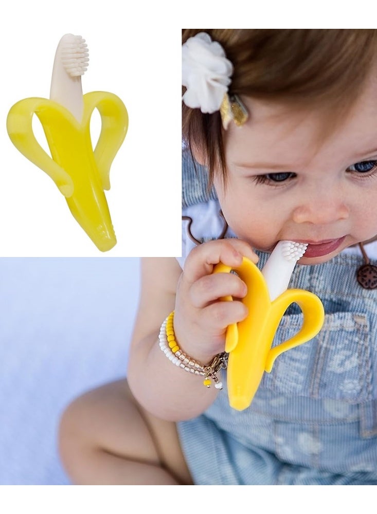 Banana Baby Teether Food-Grade Silicone Teething Stick Boil-Safe for Sterilization Soothing Teether Newborn Oral Exploration Stage Baby Teeth Training Toy - Image 1