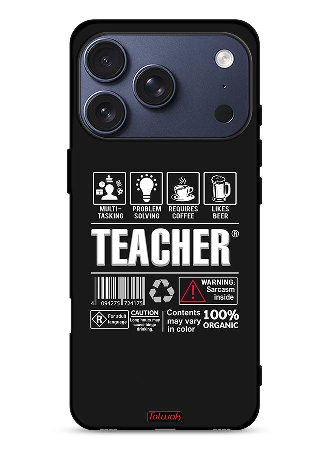 Tolwak Apple iPhone 17 Pro Protective Case Cover Teacher Sticker - Image 1