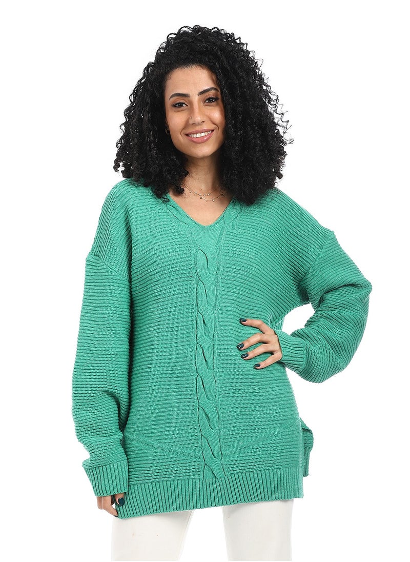 Caesar Women Wool Long Pullover With V Neck  - Image 1