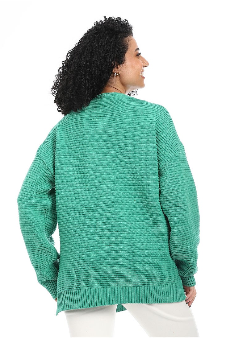 Caesar Women Wool Long Pullover With V Neck  - Image 4