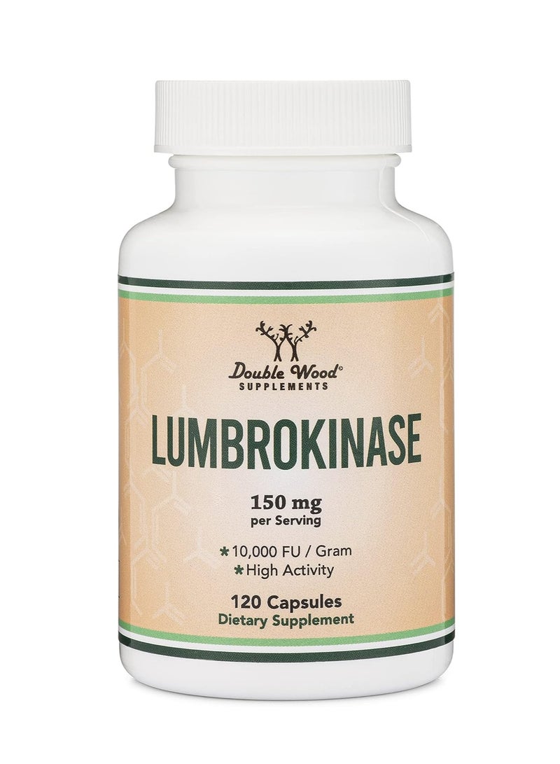 Double Wood Supplements Lumbrokinase Supplement for Cardiovascular and Blood Circulation Support 75 mg 120 capsules - Image 4