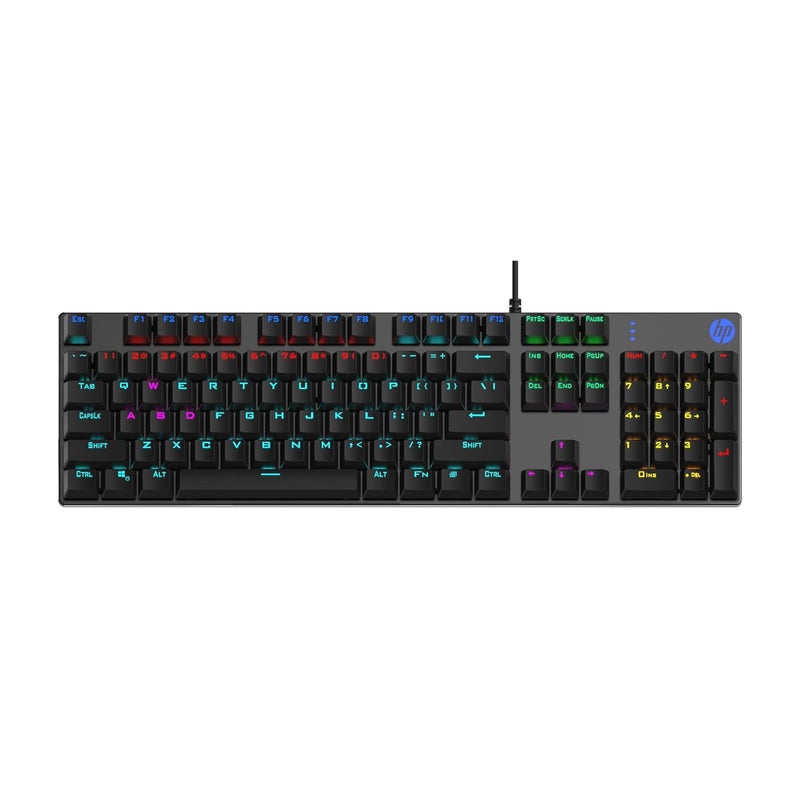 HP Gk400F Mechanical USB Gaming Keyboard,Dust & Spill Resistant,RGB Backlit Keys,Metal Panel,Full-Sized Keyboard Design - Image 1