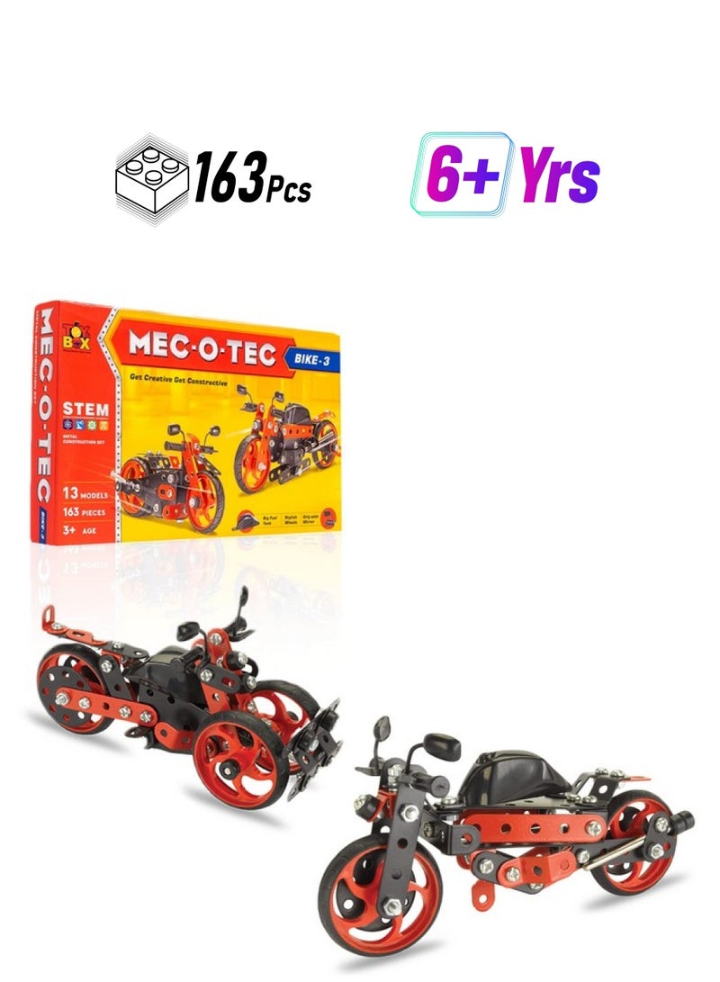 Toysbox MEC - O - Tec Bike 3 Metal Construction Toy, Building Blocks, Educational Toys for 6+ yrs Boys and Girls, Multicolor - Image 1