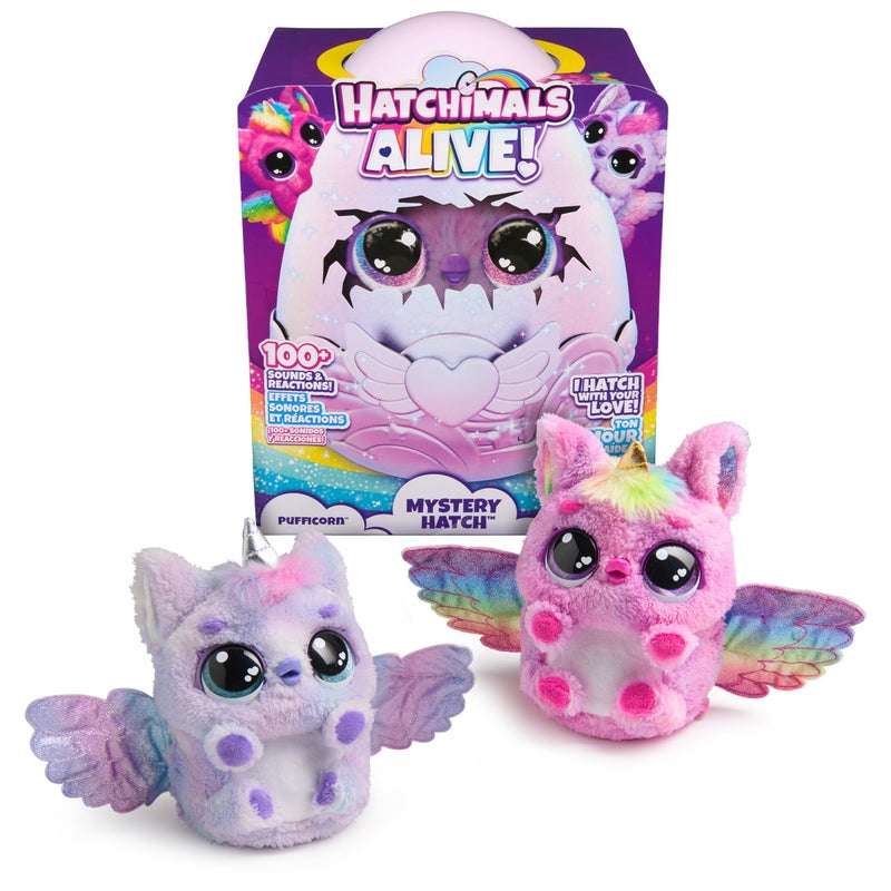 Hatchimals Alive  Mystery Hatch Pufficorn  Surprise Interactive Toy & Egg with Mist  Lights & Sounds (Styles May Vary)  Kids Toys for Girls & Boys - Image 1