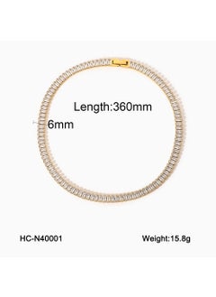 Elegant French Style Full-Diamond Titanium Necklace for Women HC-N40001