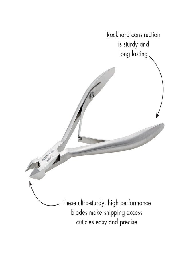 Tweezerman Professional Stainless Steel Rockhard Cuticle Nipper 1/2 Jaw (ZW-3196-P) - Image 4