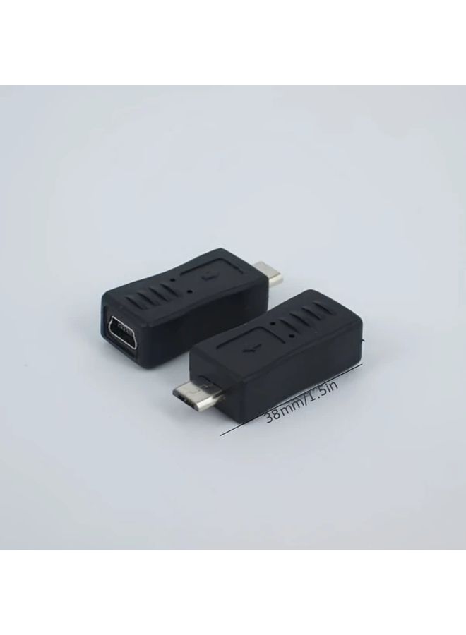 Micro Male to Mini Female USB Adapter Compact Phone Charging Converter - Image 2