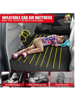 Arabest House Car Air Mattress, Removable Black Backseat Air Bed with Air-Pump, Portable Car Travel Bed with Pillows Fits Most Car Models for Travel, Hiking, Camping, Trip & Outdoor Activities  - Image 3