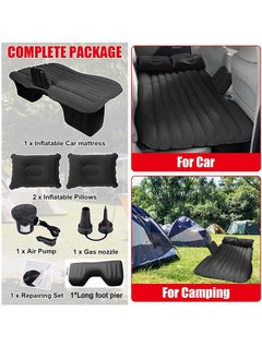 Arabest House Car Air Mattress, Removable Black Backseat Air Bed with Air-Pump, Portable Car Travel Bed with Pillows Fits Most Car Models for Travel, Hiking, Camping, Trip & Outdoor Activities  - Image 2