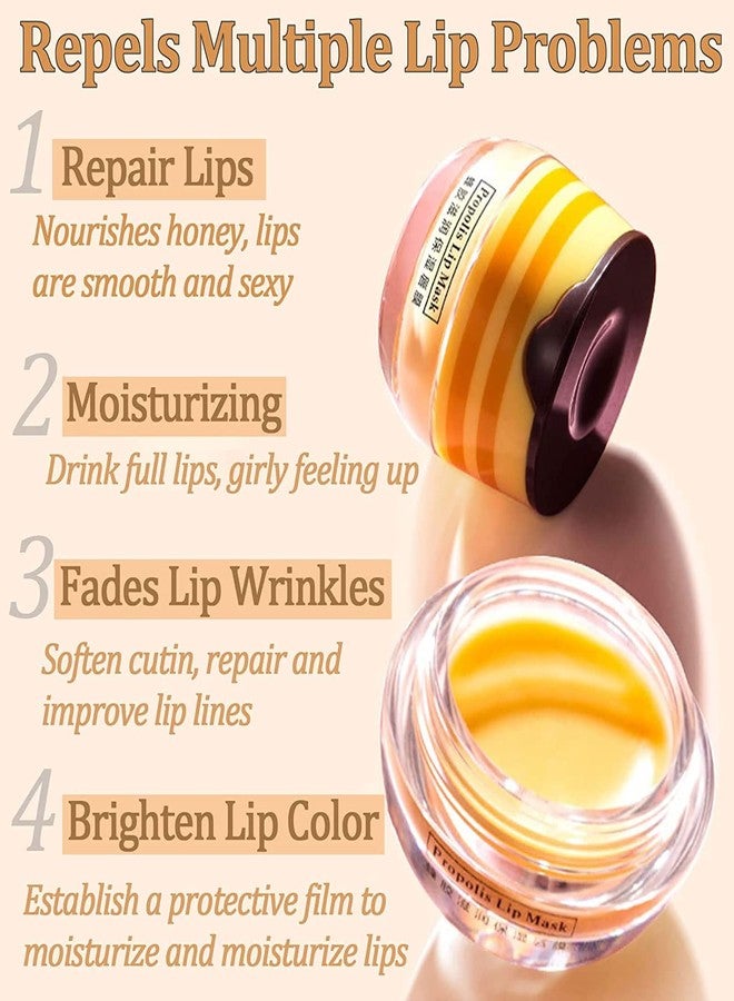Loobexery Honey Lip Balm Pot - Moisturizing Lip Mask with Propolis - Prevents Dry, Cracked Lips - Exfoliator (1 Pack) - Image 5