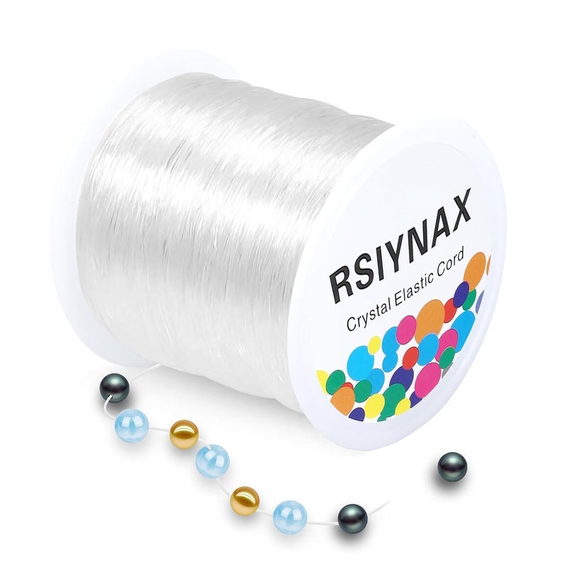 Rsiynax Rsiynax 1mm Elastic Bracelet String Necklace String Elastic String for Bracelets Jewelry Making and Beading Crafts 100m 