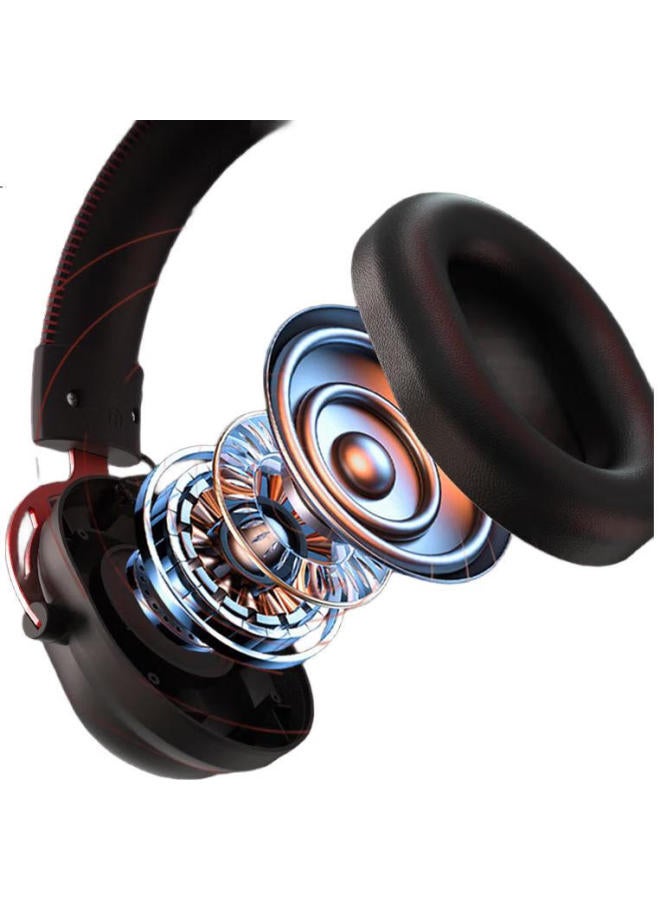 Sansui Shanshui Dt15 Gaming Headset, Over-Ear Wired Gaming Headphones With Microphone, 7.1 Surround Sound, Fps Gaming, Computer And Mobile Gaming, Specialized For E-Sports, Sound Positioning, Black And Red - Image 3