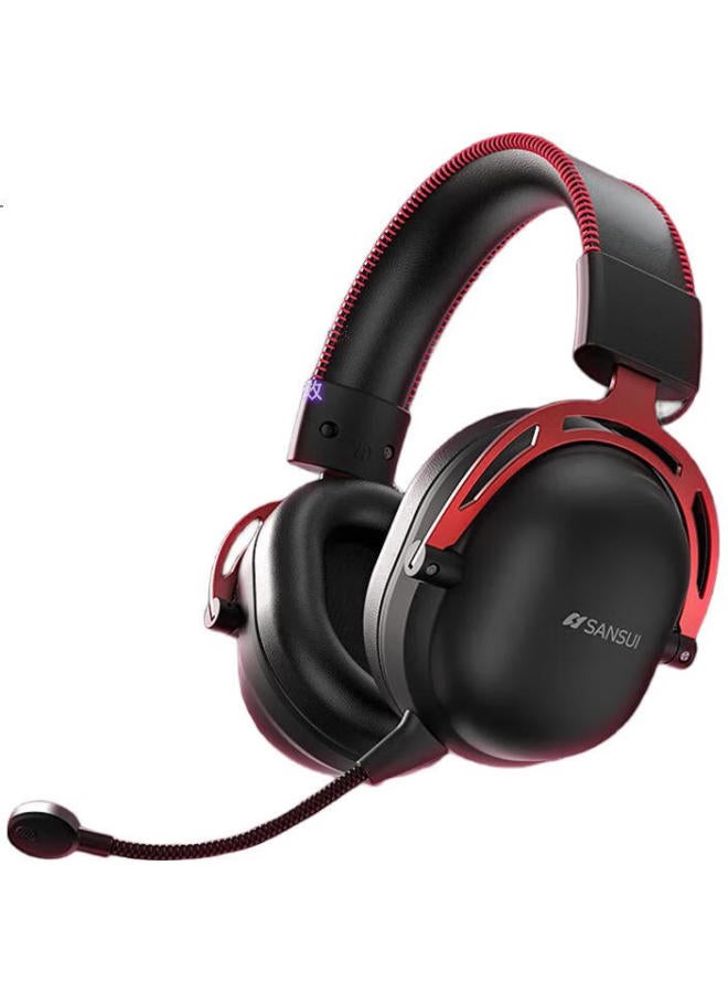Sansui Shanshui Dt15 Gaming Headset, Over-Ear Wired Gaming Headphones With Microphone, 7.1 Surround Sound, Fps Gaming, Computer And Mobile Gaming, Specialized For E-Sports, Sound Positioning, Black And Red - Image 1