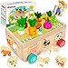 BAYSING Toddlers Montessori Toys for 234 Year Old Baby Boys and Girls Educational Wooden Shape Sorting Toys with Vegetables Farm Animals Blocks Fine Motor Skills Game Ideal Gift for Kids Age 13 - Image 4