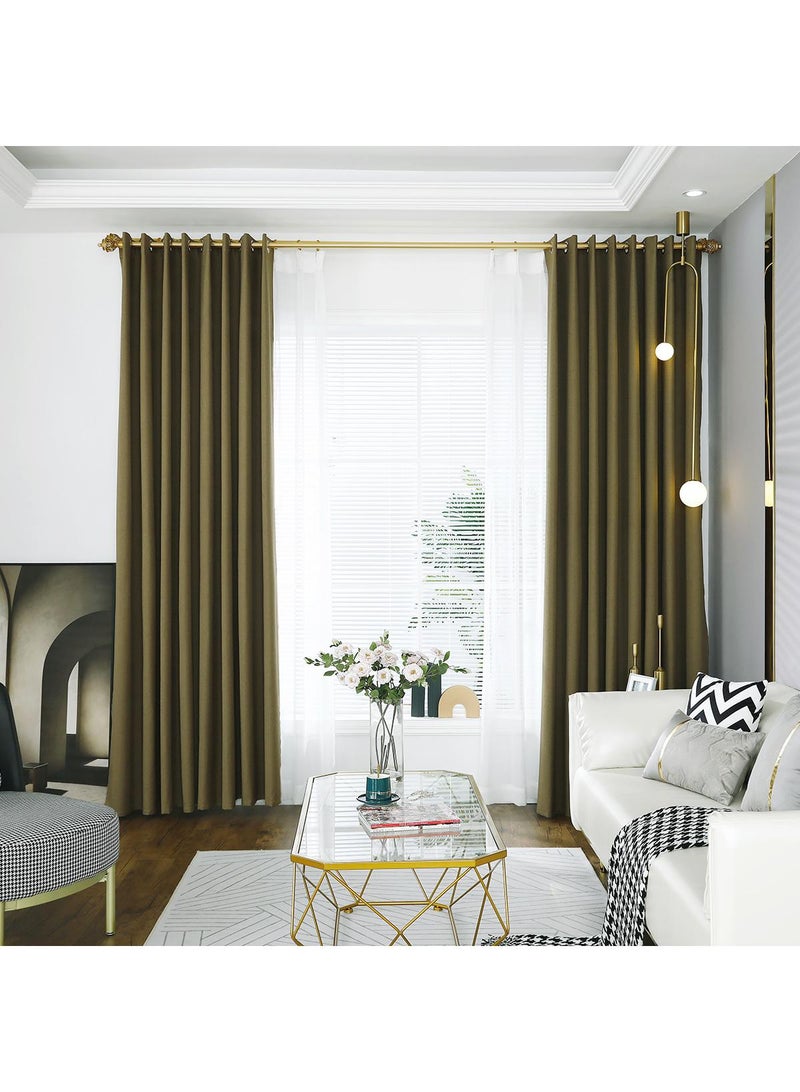 Bluejw 2-Piece Blackout Outdoor Curtains Dark Brown - Image 1