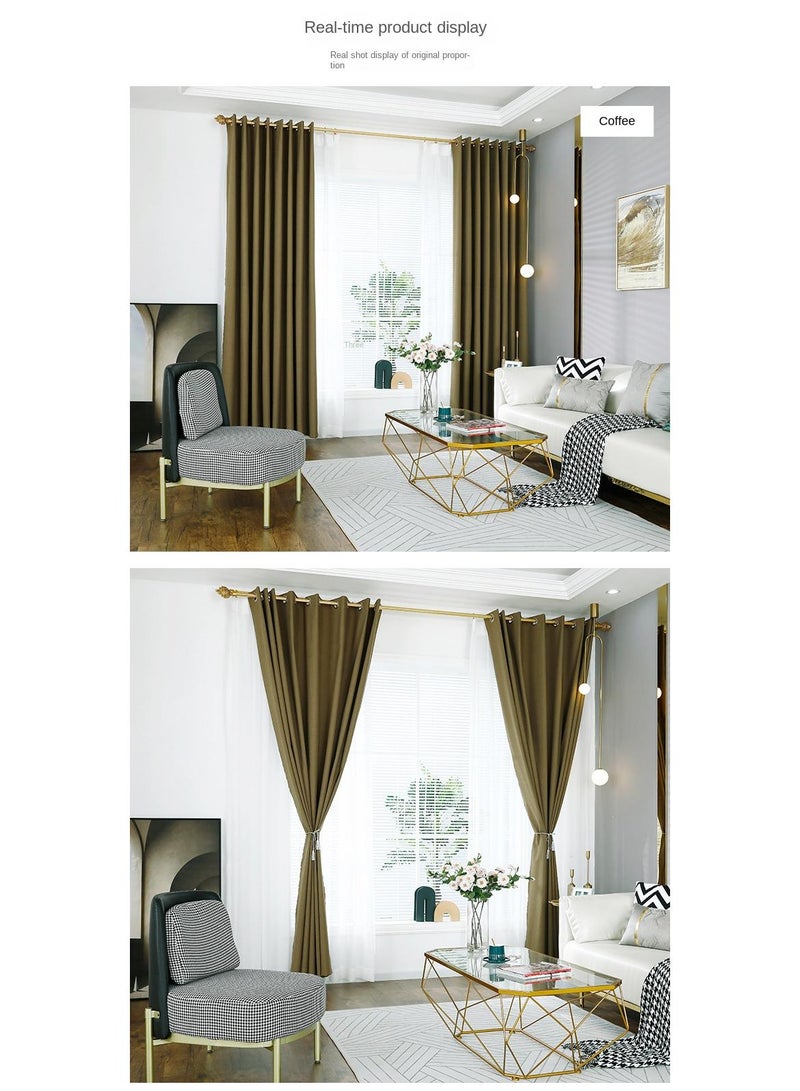 Bluejw 2-Piece Blackout Outdoor Curtains Dark Brown - Image 4