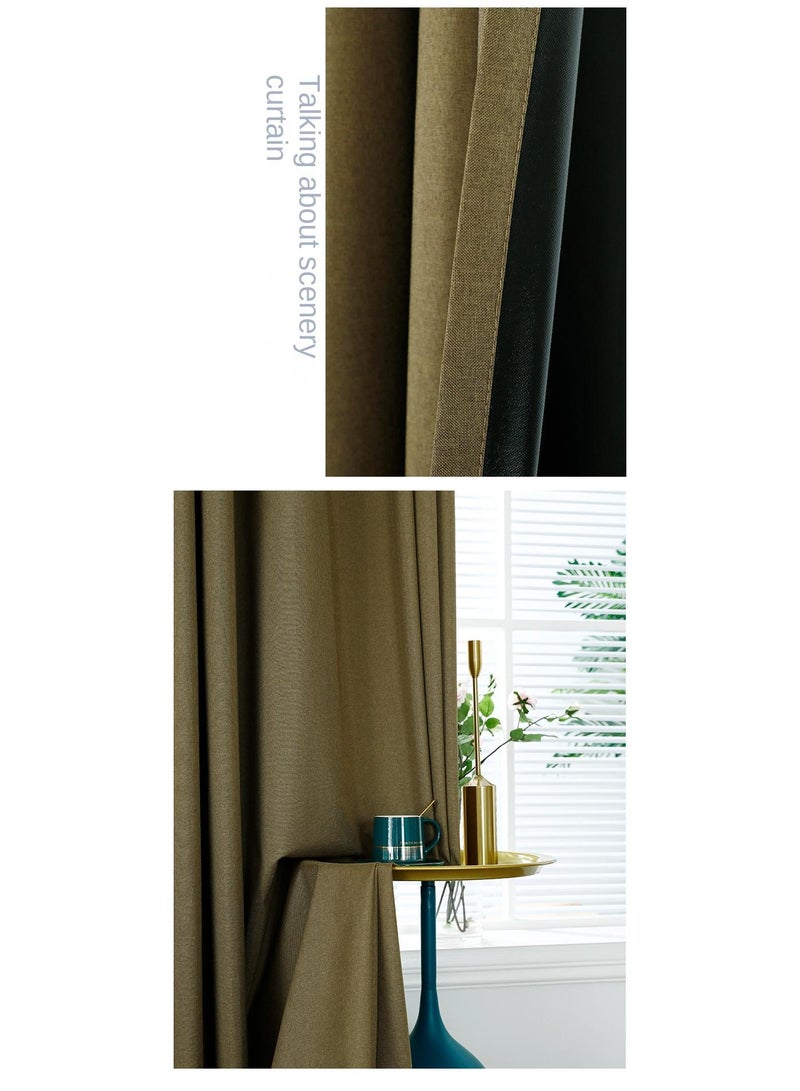 Bluejw 2-Piece Blackout Outdoor Curtains Dark Brown - Image 3