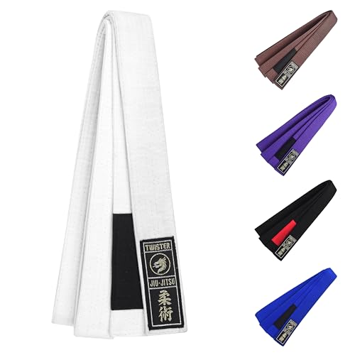 Twister JIU JITSU BELTS 1.5" WIDE PREMIMUM QUALITY (WHITE, A2) - Image 1