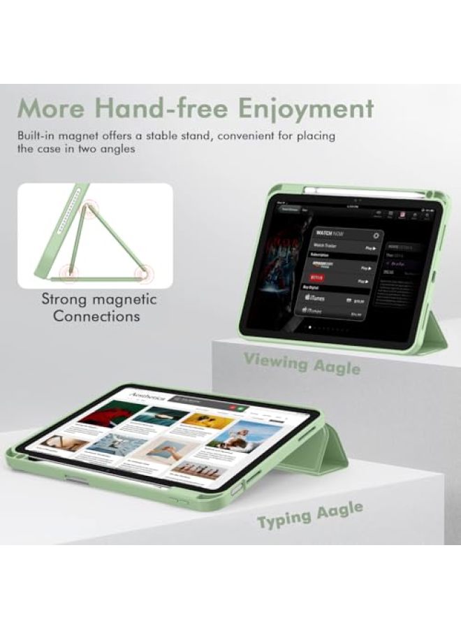 iMieet حافظة iMieet لجهاز iPad (A16)/الجيل العاشر من iPad [11 بوصة 2025/10.9 بوصة 2022]، حافظة ذكية قابلة للطي ثلاثية مع حامل وحامل قلم وظهر TPU ناعم، تدعم Touch ID (أسود) - Image 3