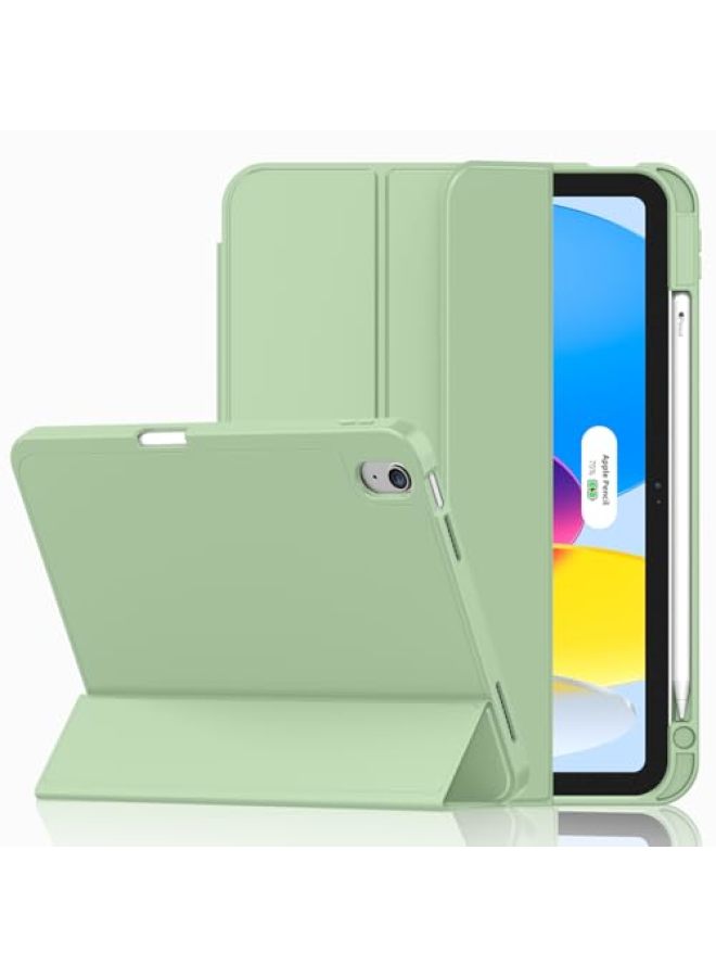 iMieet حافظة iMieet لجهاز iPad (A16)/الجيل العاشر من iPad [11 بوصة 2025/10.9 بوصة 2022]، حافظة ذكية قابلة للطي ثلاثية مع حامل وحامل قلم وظهر TPU ناعم، تدعم Touch ID (أسود) - Image 1