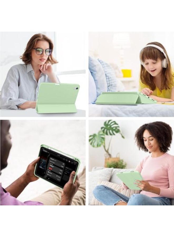 iMieet حافظة iMieet لجهاز iPad (A16)/الجيل العاشر من iPad [11 بوصة 2025/10.9 بوصة 2022]، حافظة ذكية قابلة للطي ثلاثية مع حامل وحامل قلم وظهر TPU ناعم، تدعم Touch ID (أسود) - Image 4