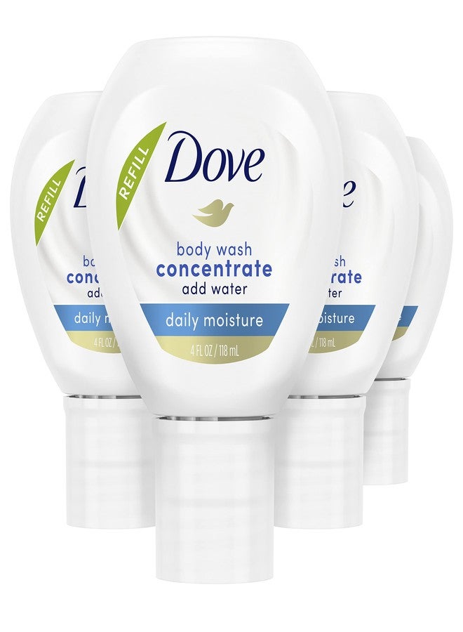 Dove Concentrate Refill 4 Count for Instantly Soft Skin and Lasting Nourishment Daily Moisture Refill for use Reusable Bottle 4 fl oz (makes 16 fl oz of Body Wash) - Image 1