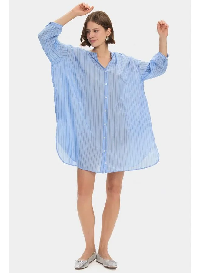 JUNE Striped Oversized Dress