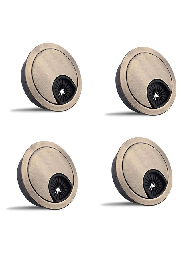 Cable Grommets Computer Desk Metal Hole Round Cover For Organizer Bronze 4 Pieces 60Mm - Image 1