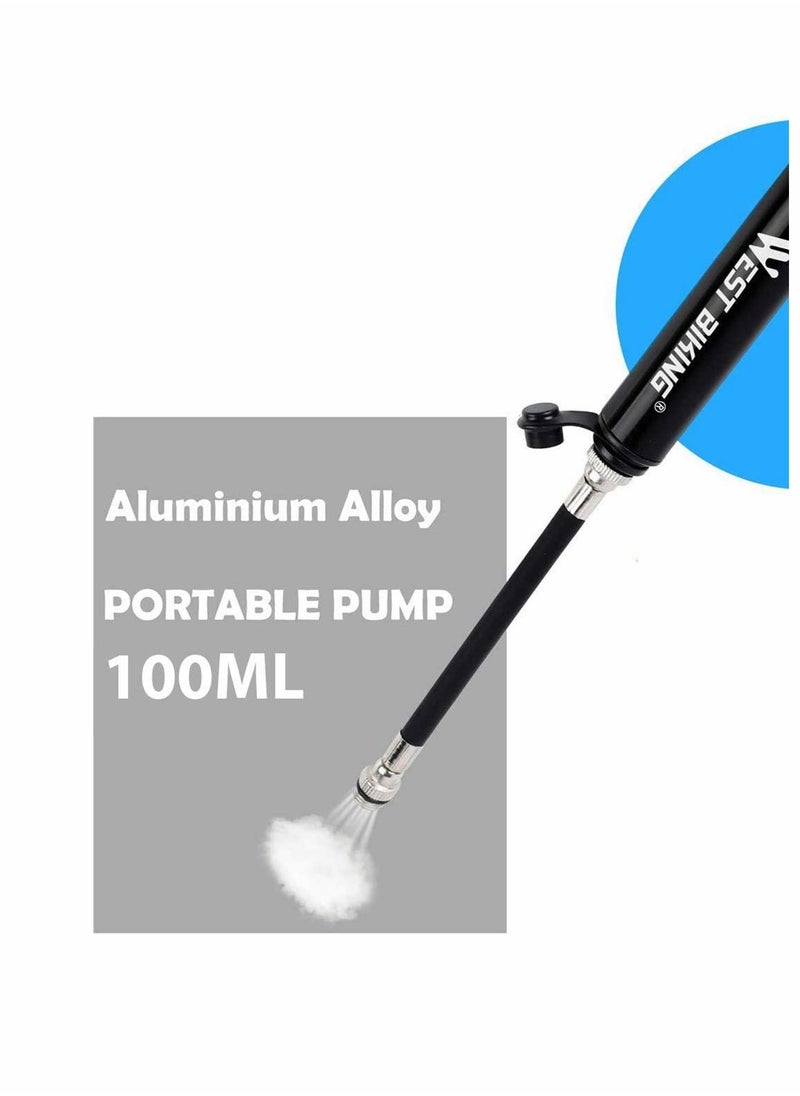 KASTWAVE - Bike Pump Farzeo Aluminum Alloy Portable Mini Bicycle Tire Pump Super Fast Tyre Inflation Compatible with Universal Presta and Schrader Valve Frame Mounted Air Pump for Road, Ball Pump Needle - Image 1