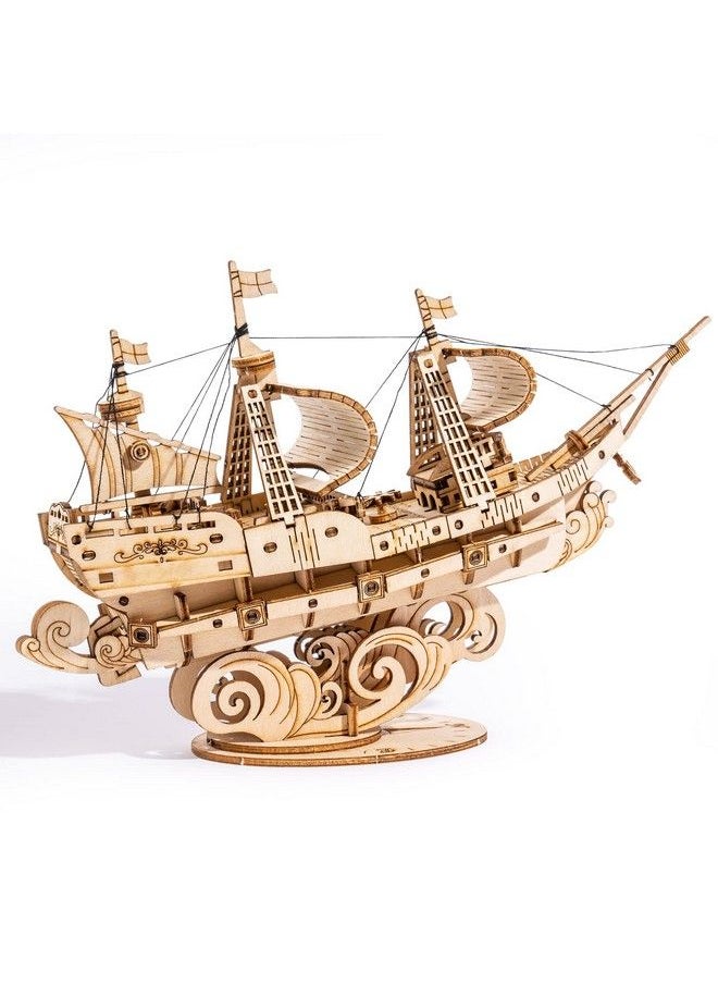 RoWood 3D Wooden Puzzle For Adults Vintage Wooden Watercraft Model Kit To Build Best Gift Ideas Sailling Ship  - Image 2