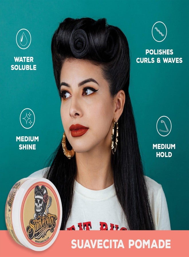 SUAVECITO Suavecita Pomade for Women 2.3 oz Can - Medium Hold, High Shine, Water Based, Wax Like Flake Free - All Day Hair Free Gel Hairstyles Easy to Wash Off - Image 4