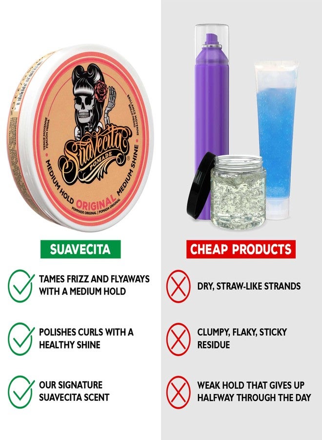SUAVECITO Suavecita Pomade for Women 2.3 oz Can - Medium Hold, High Shine, Water Based, Wax Like Flake Free - All Day Hair Free Gel Hairstyles Easy to Wash Off - Image 3