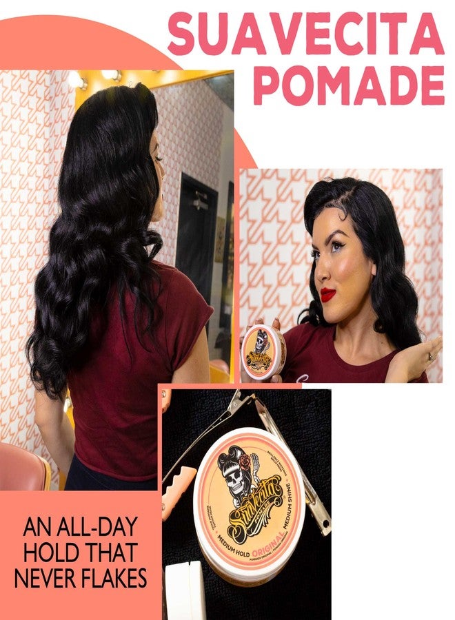 SUAVECITO Suavecita Pomade for Women 2.3 oz Can - Medium Hold, High Shine, Water Based, Wax Like Flake Free - All Day Hair Free Gel Hairstyles Easy to Wash Off - Image 5