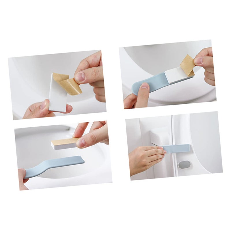 Toilet Seat Riser Handles Non Marking Glue 12 Pack Blue - Image 4