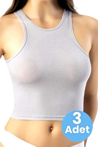 Tezzgelsin Women's Wide Strap Camisole Crop 3 Piece Set