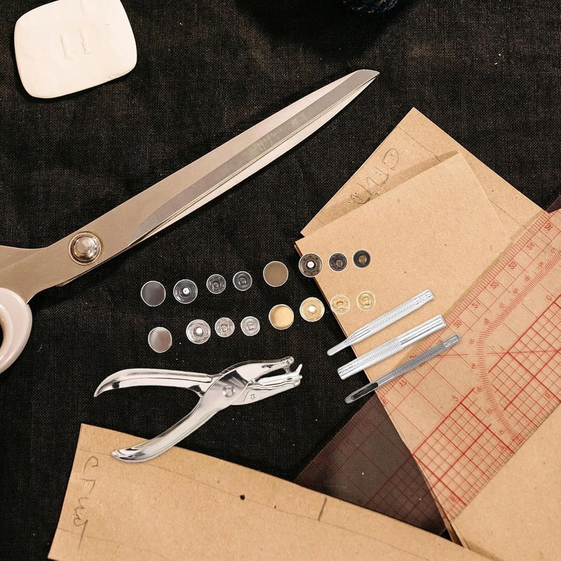 SAFIGLE 12.5mm Metal Snap Button Tool Set with Snap Pliers and Puncher for Sewing Fasteners on Jackets Bags and Clothes – Setter Kit for DIY Crafts and Garments - Image 5