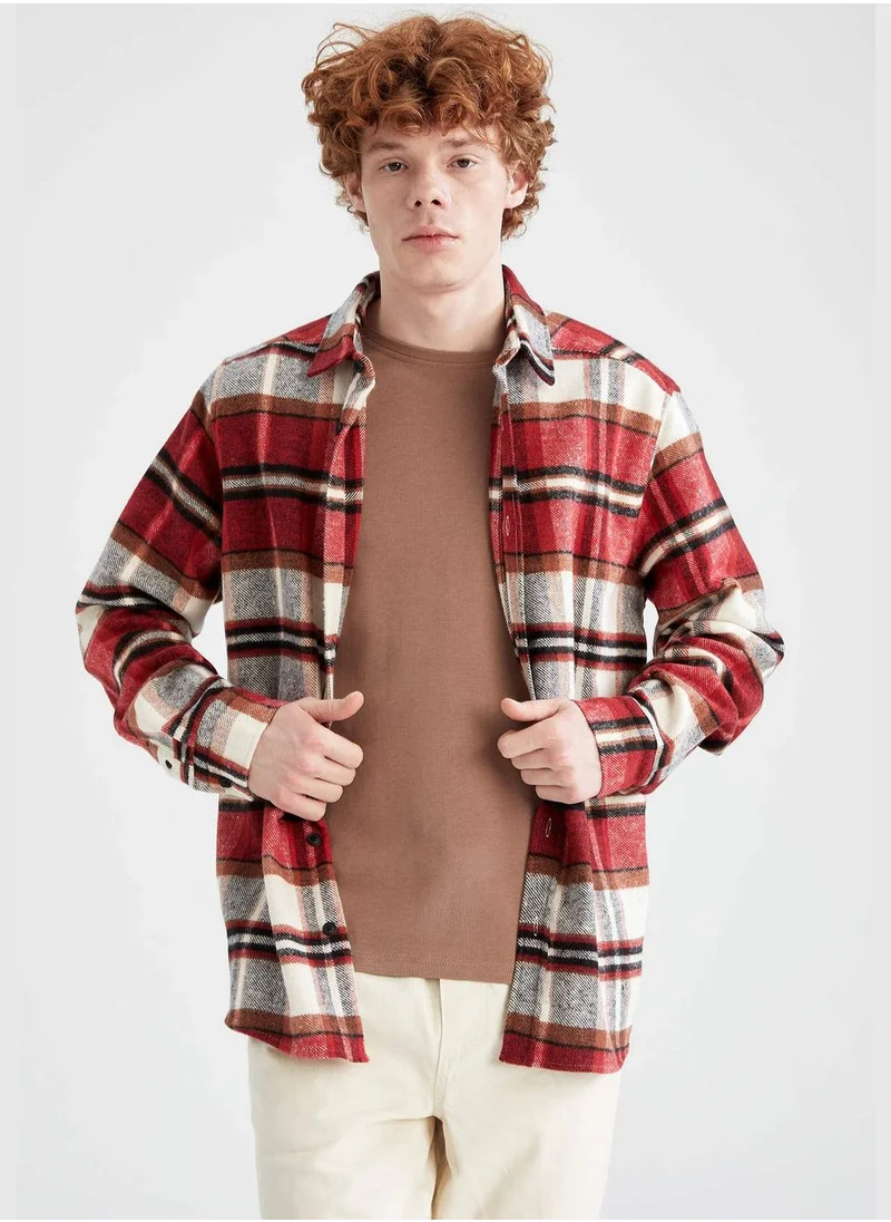 DeFacto Regular Fit Long Sleeve Check Print Shacket