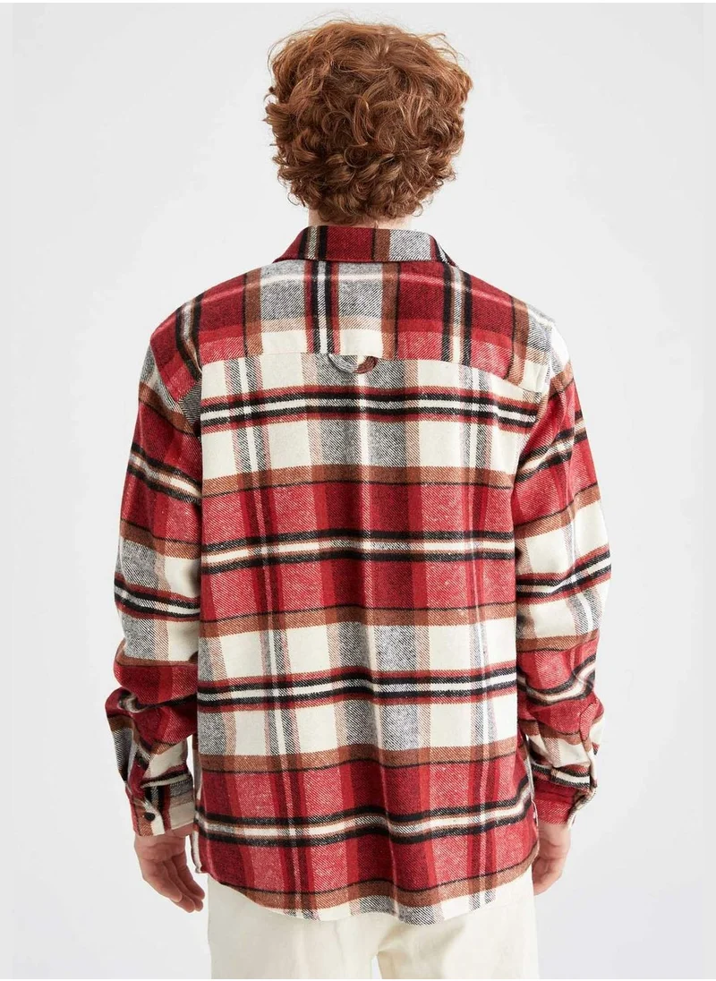 DeFacto Regular Fit Long Sleeve Check Print Shacket