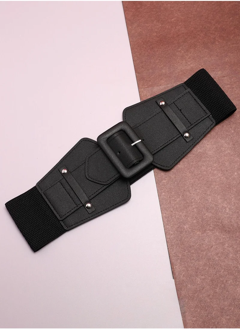 صوص هاوت Black Solid Waist Belt