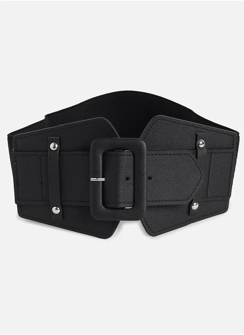 صوص هاوت Black Solid Waist Belt