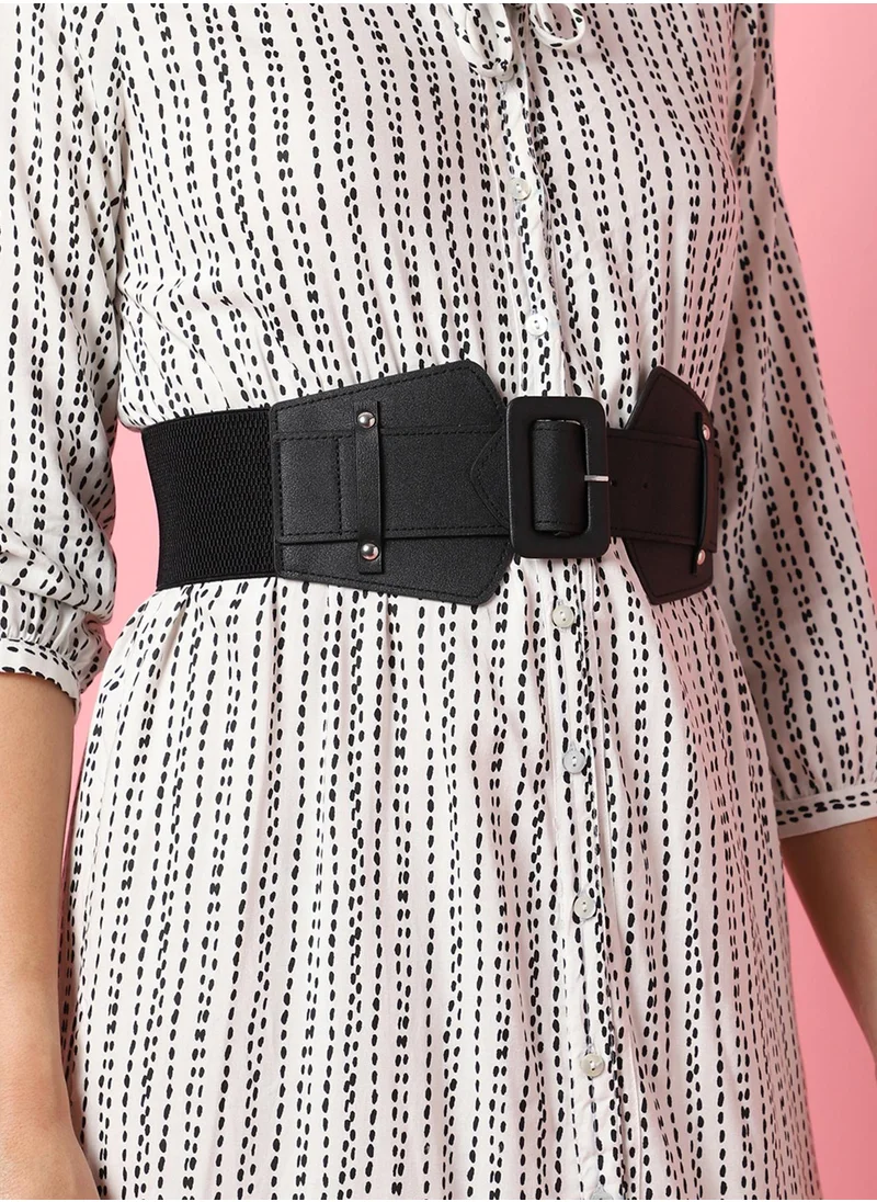 صوص هاوت Black Solid Waist Belt