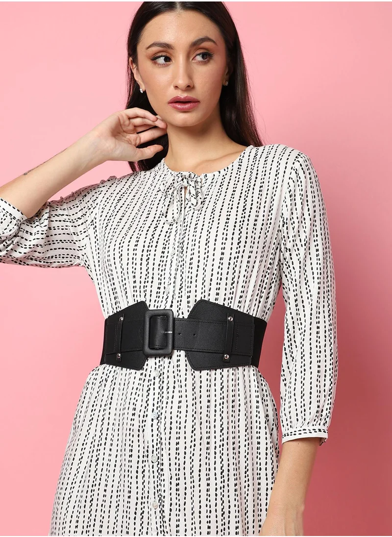 صوص هاوت Black Solid Waist Belt