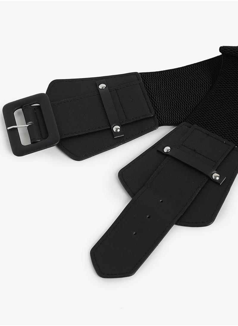 صوص هاوت Black Solid Waist Belt