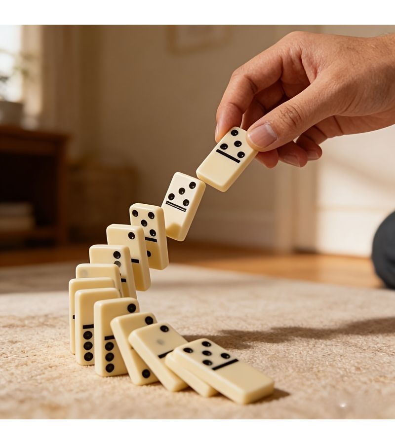 Mini Domino Set Naked 28 Ivory Colored Pieces Travel Board Game Classic Tabletop Game For Family Game Nights And Ideal Gift - Image 4
