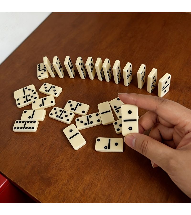 Mini Domino Set Naked 28 Ivory Colored Pieces Travel Board Game Classic Tabletop Game For Family Game Nights And Ideal Gift - Image 3