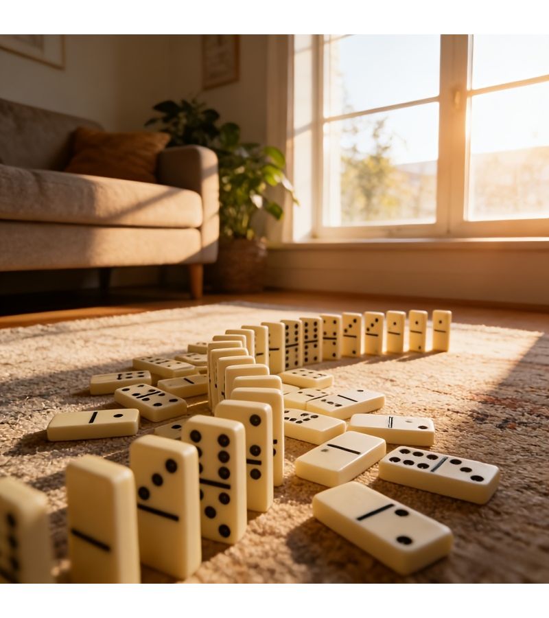 Mini Domino Set Naked 28 Ivory Colored Pieces Travel Board Game Classic Tabletop Game For Family Game Nights And Ideal Gift - Image 1