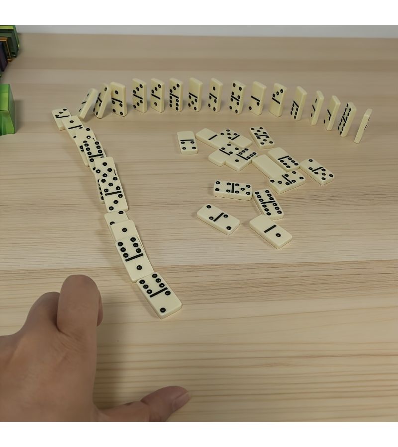 Mini Domino Set Naked 28 Ivory Colored Pieces Travel Board Game Classic Tabletop Game For Family Game Nights And Ideal Gift - Image 5