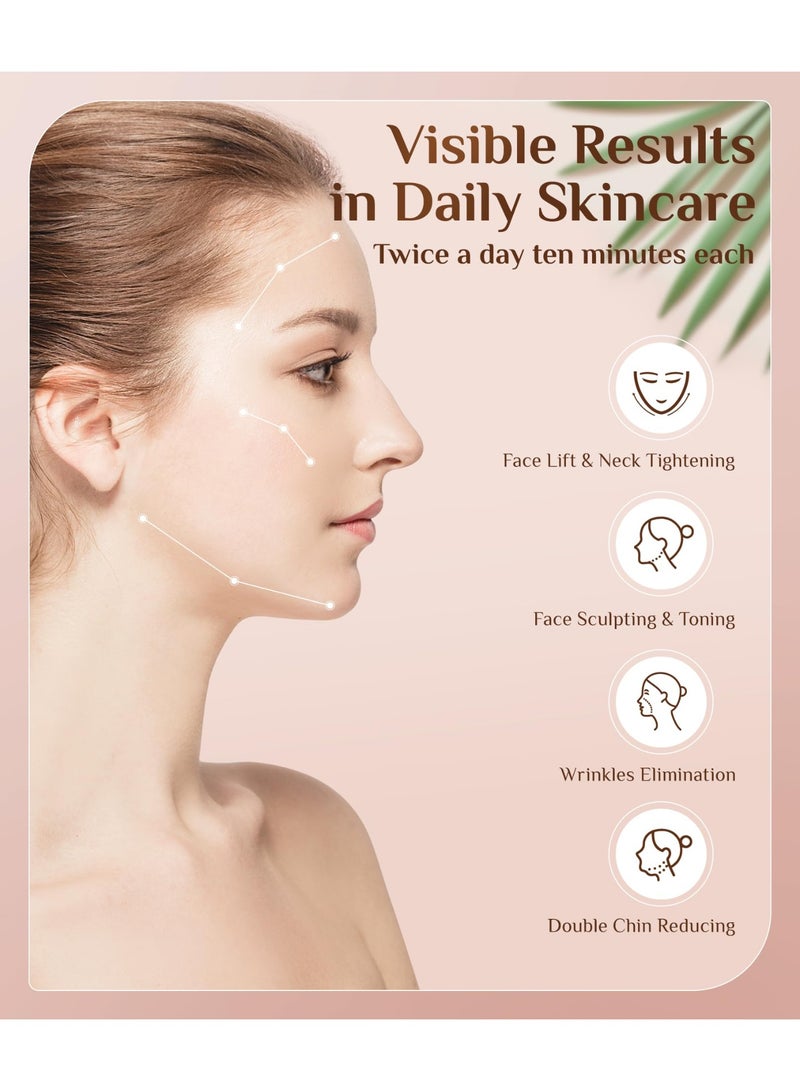 SYOSI Galvanic Machines, Red Light Therapy for Face and Neck, Face Massager Tool for Wrinkles, Double Chin, Vibrating Facial Massager with Thermals, Black 7 Color - Image 5