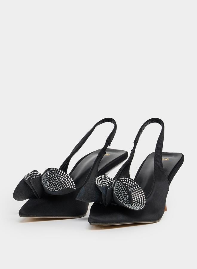 ستايلي حذاء نسائي بكعب مدبب مزين بحزام خلفي - Image 3