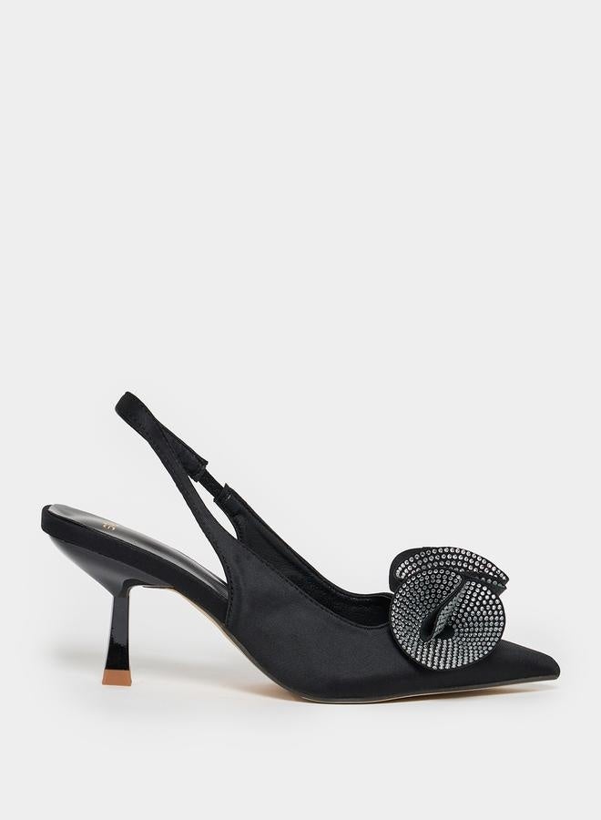 ستايلي حذاء نسائي بكعب مدبب مزين بحزام خلفي - Image 2